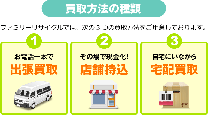 買取方法の種類